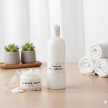 Crema, jabon y shampoo base